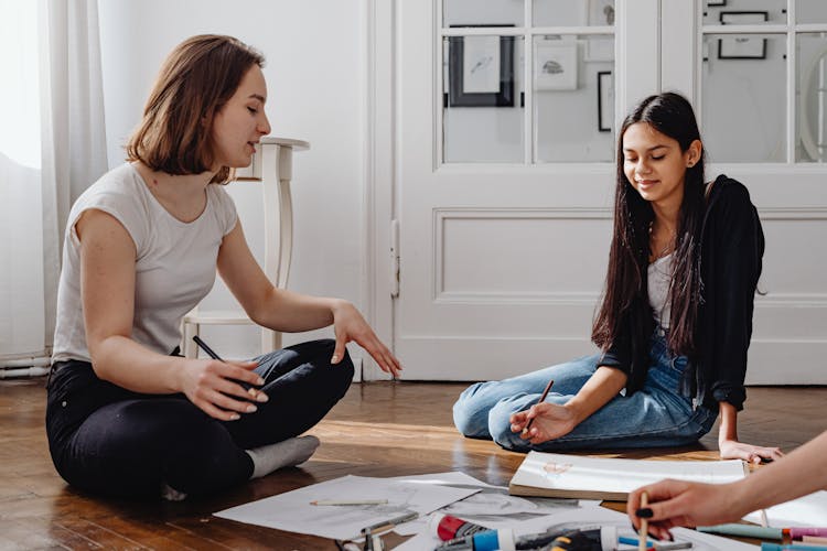 Two Women In An Art Workshop