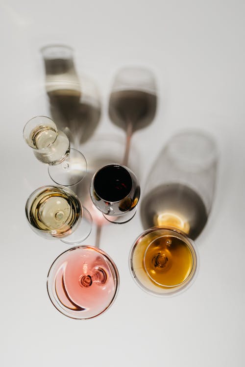 Liquor in Wine Glasses