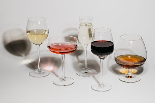 Free Close-Up Shot of Glasses of Alcoholic Beverages Stock Photo