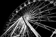 Grayscale Photography of Ferris Wheel