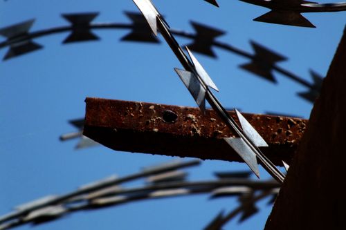 Free stock photo of burbed wire, fence Stock Photo