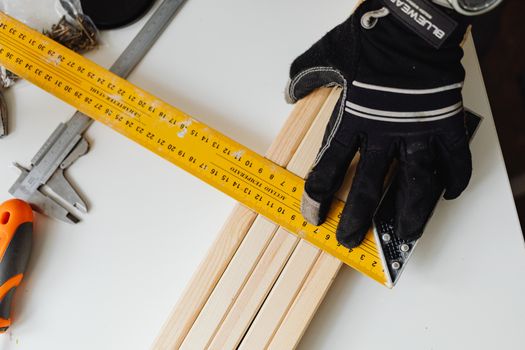 technician measuring stairs