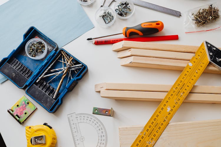 Carpentry Tools On A Table 