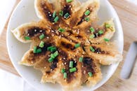 Close Up Shot of Fried Dumplings
