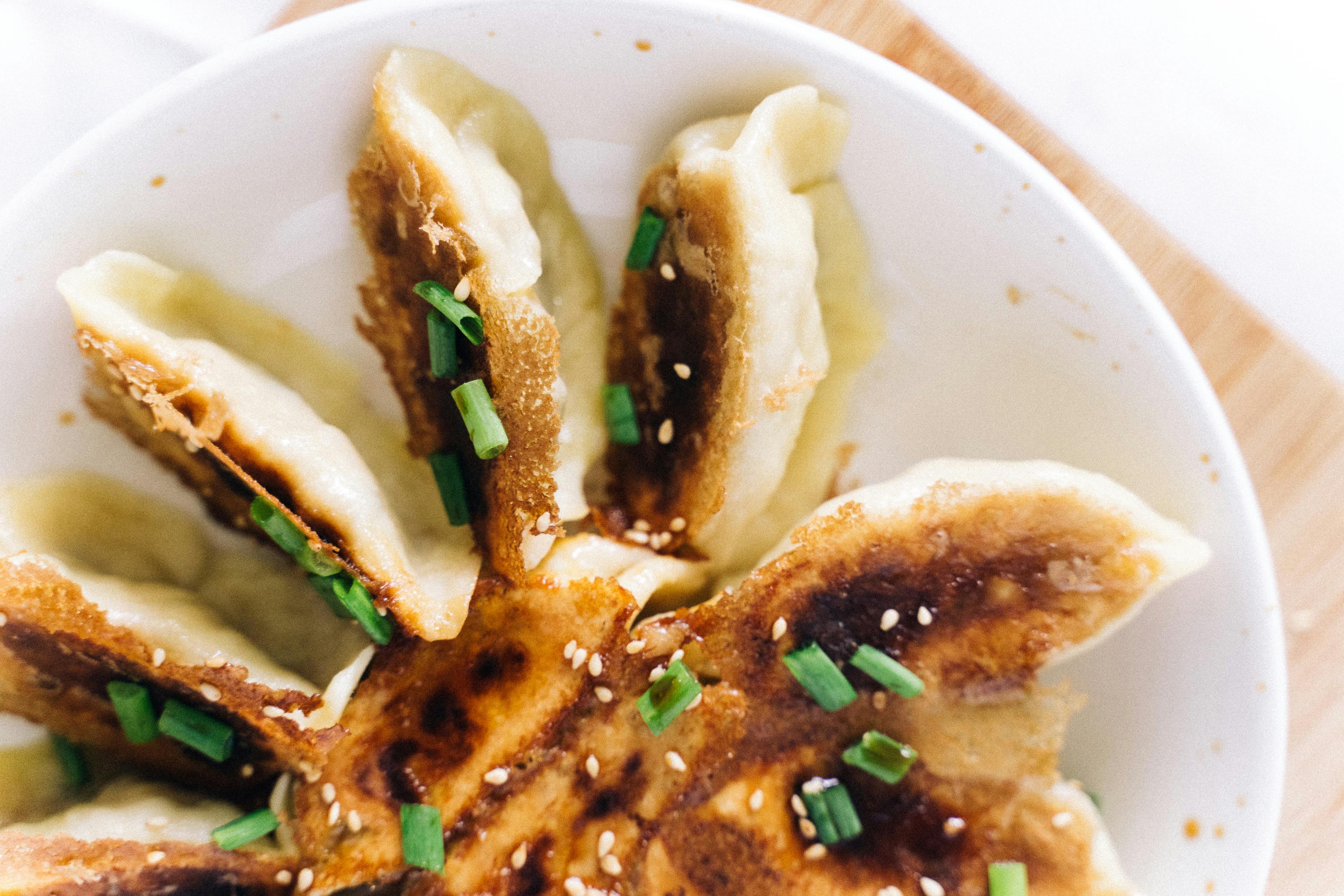 Crispy Dumplings on a Ceramic Plate · Free Stock Photo