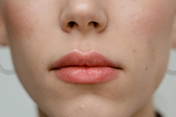 Closeup of fuller lips