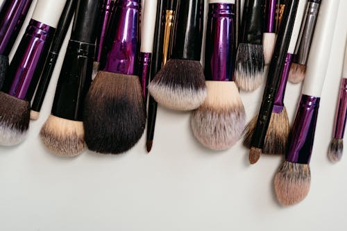  Makeup Brushes on White Surface