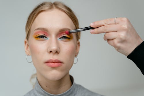 A Woman With Colorful Eyeshadow