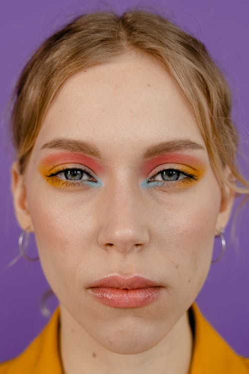 Woman with Multicolored Eye Shadow