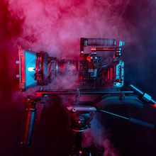 Cinema camera rig in haze — photo by Ben Collins on Pexels