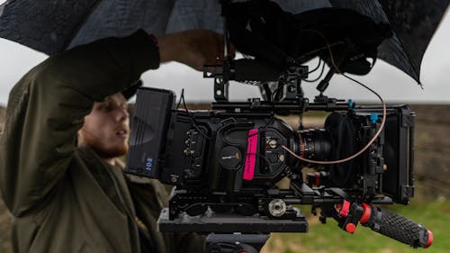 A Man Holding a Video Camera