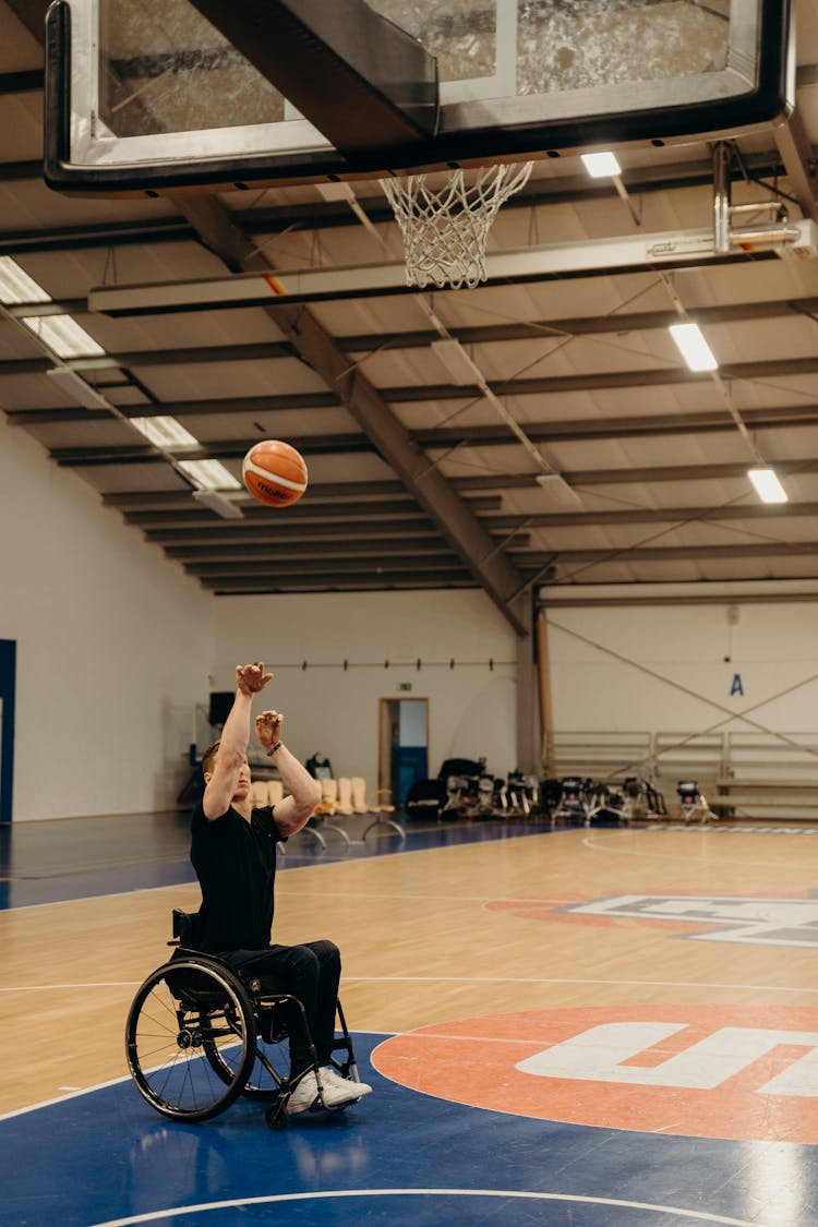 Man In A Wheelchair Playing Basketball