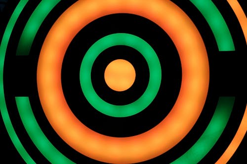 Colorful Abstract Circles on Black Background