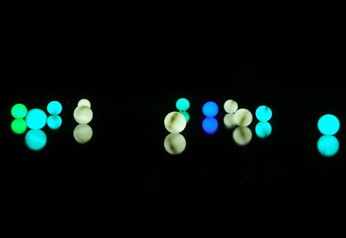 Colorful Light Balls on Black Background