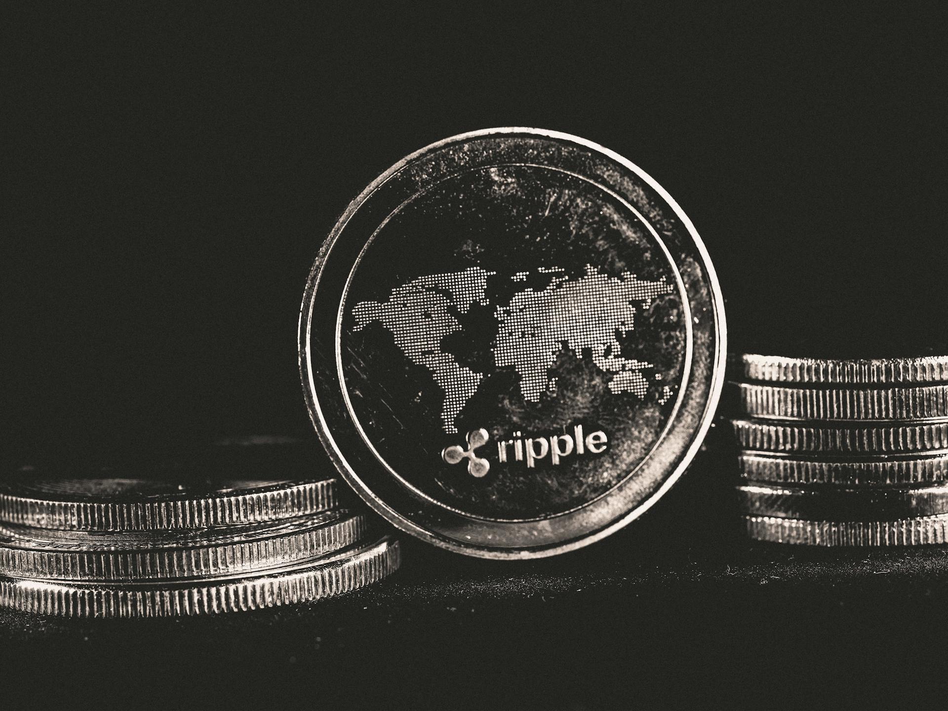 Silver Round Objects on Black Background