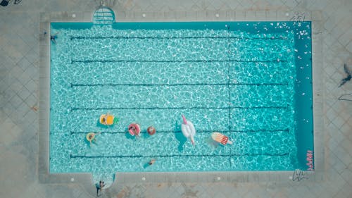 Top View of People in the Swimming Pool