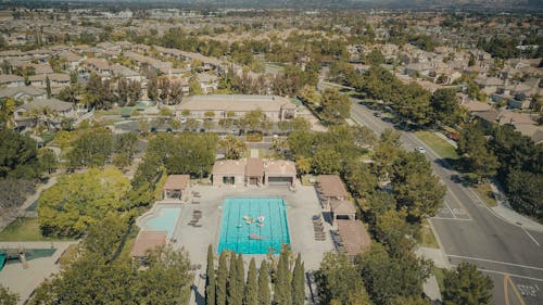 Drone Shot of Resort in a City