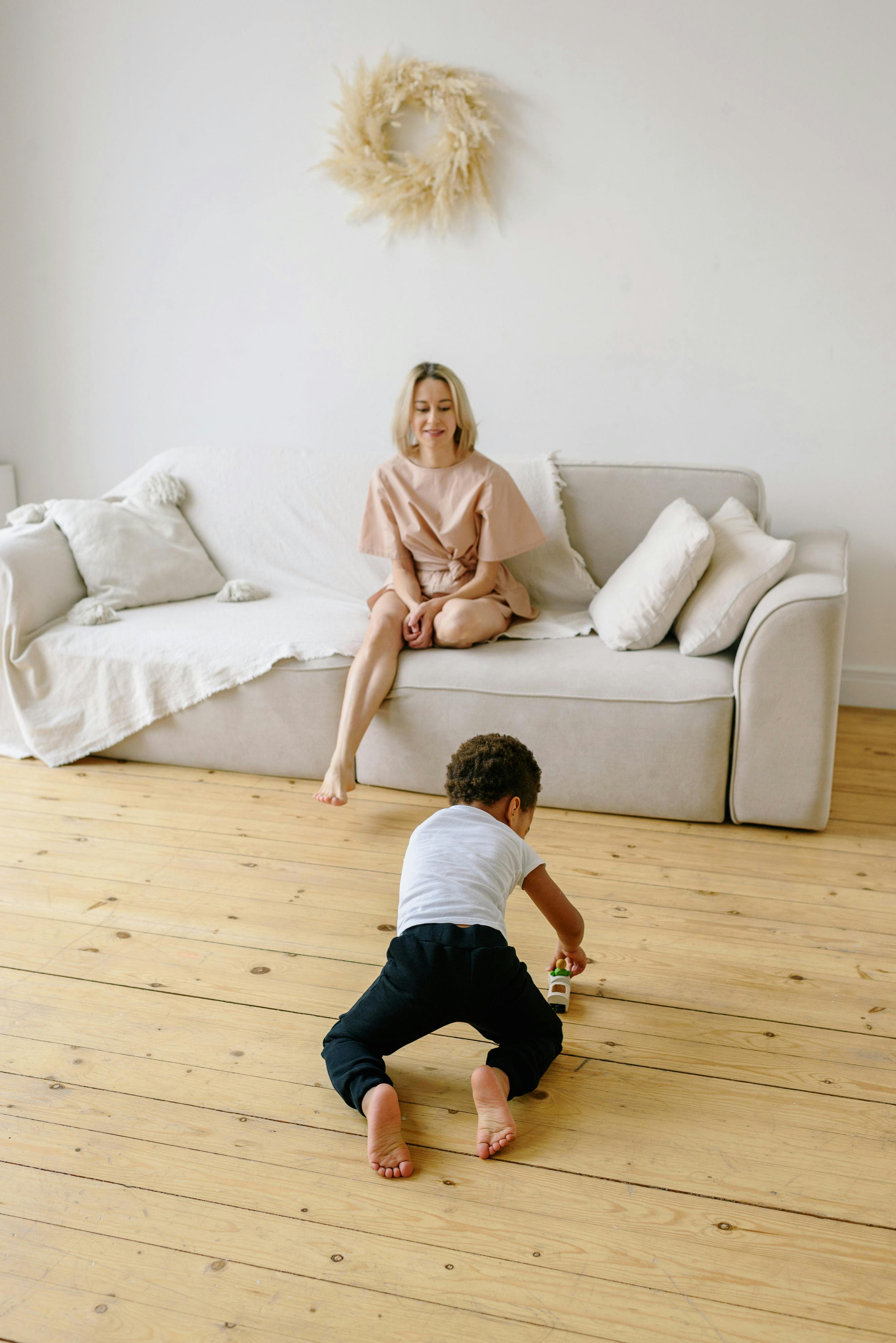 woman sitting on a couch