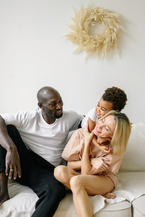 Multiracial Family Having Fun at Home