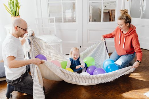 family playing together