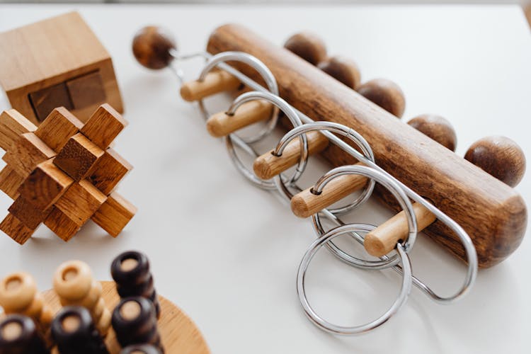 Close-Up Photograph Of Wooden Puzzles