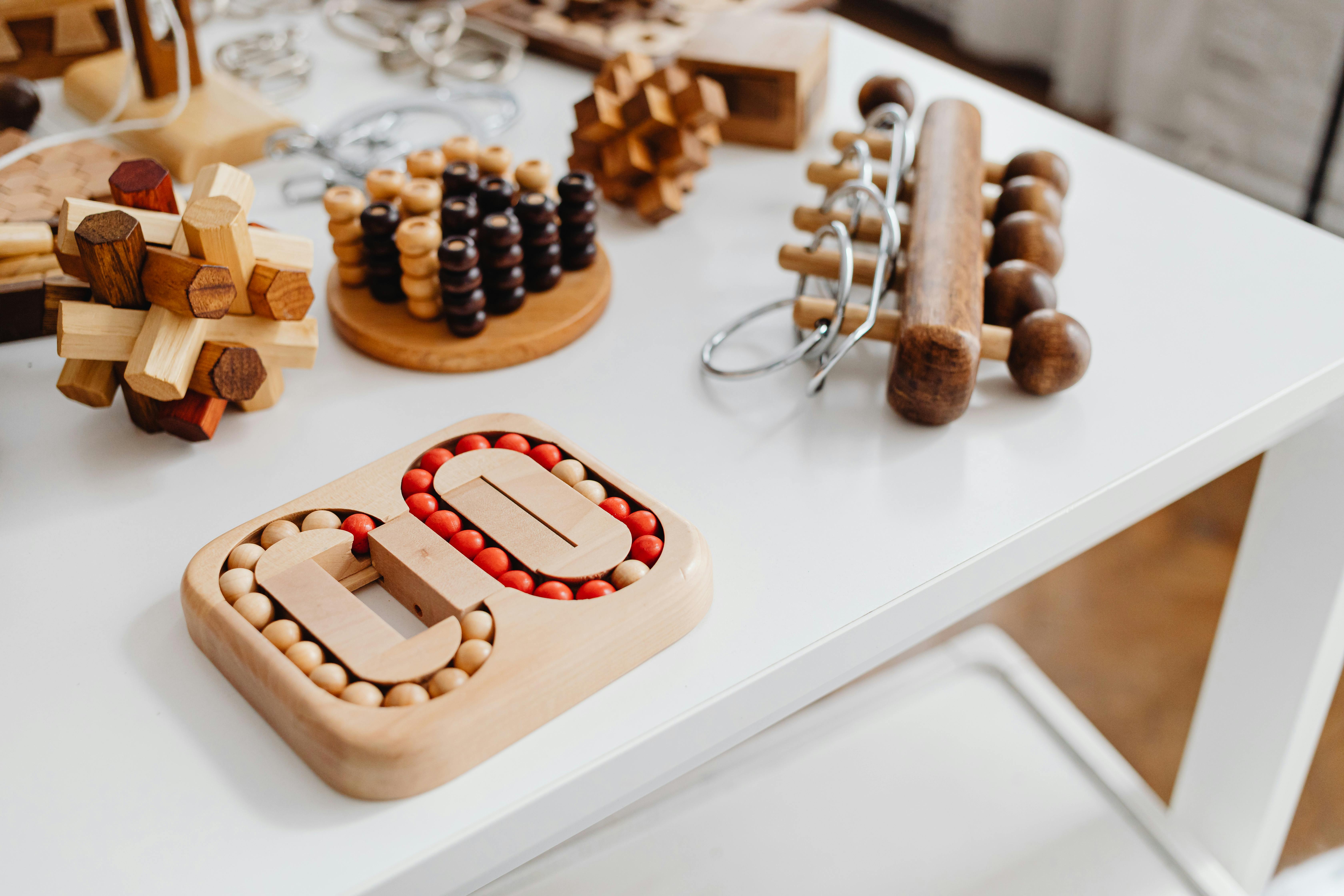 photograph of puzzles on a white table