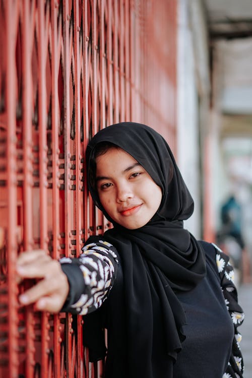 Young Girl in Hijab Smiling 