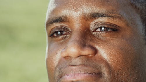 Free Man's Face in Close Up  Stock Photo