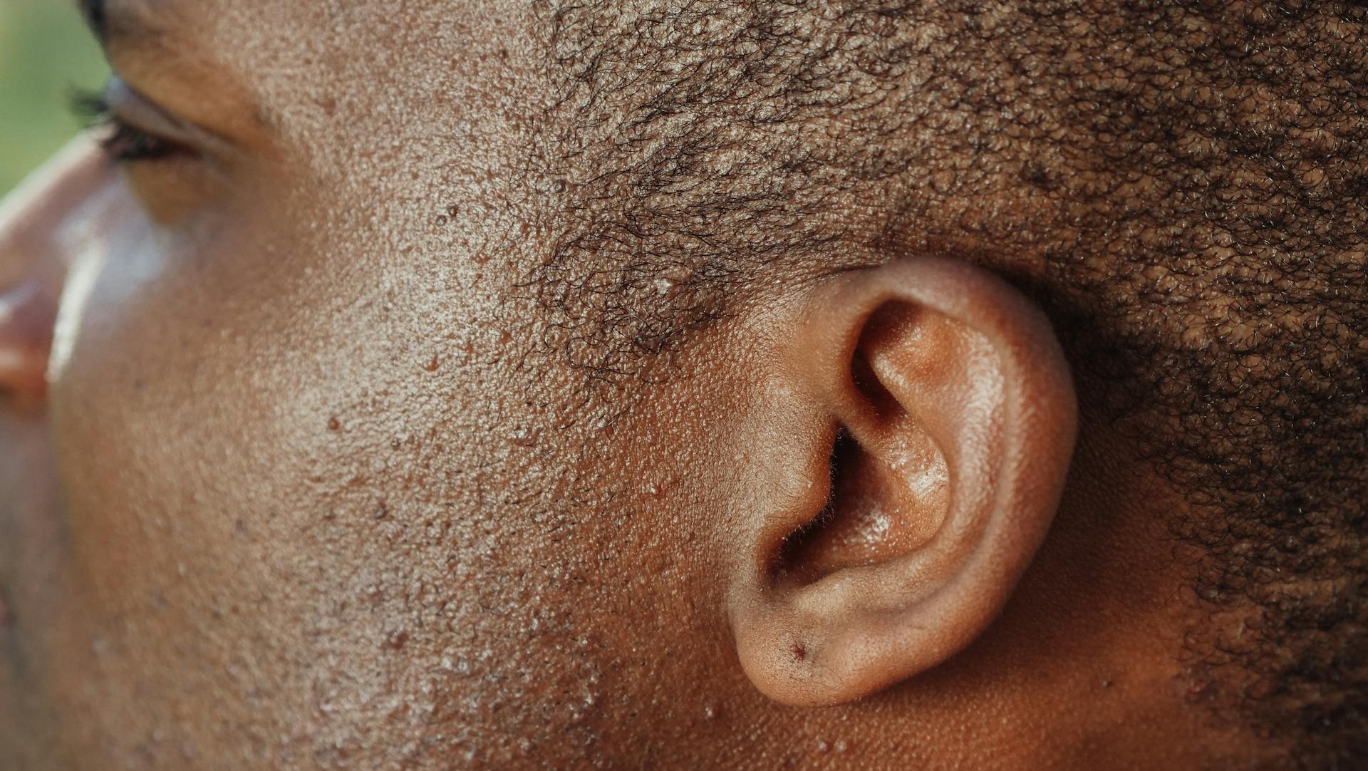 Man's Ear in Close Up Photography