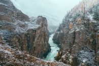 River Between Rocky Mountains
