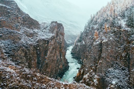 River Between Rocky Mountains