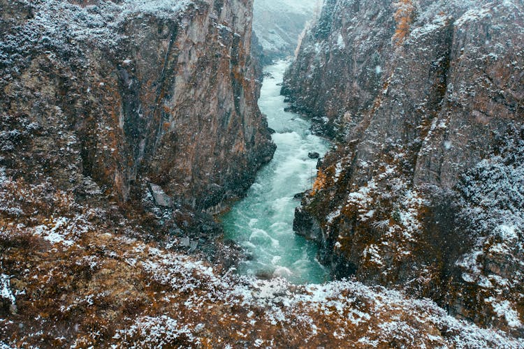 River Between Rocky Mountains