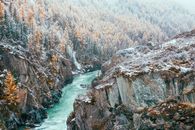 Brown Rocky Mountain Beside River