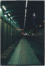Benches on a Waiting Shed During Night time