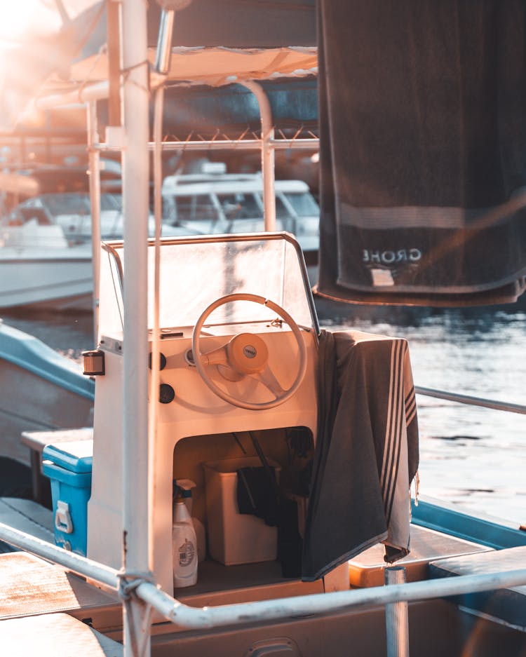 Close-up Of A Rudder In A Boat 