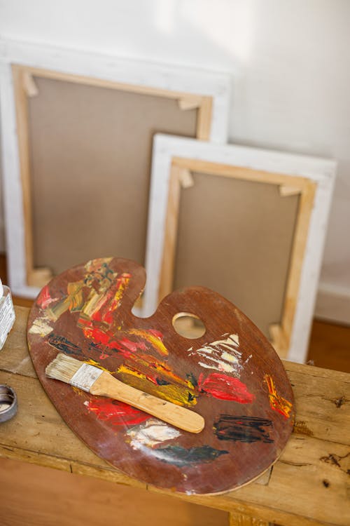 Painting Palette on a Wooden Stool