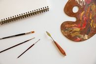Painting Materials on White Surface