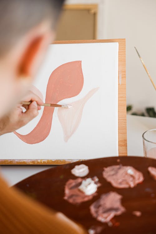 An Artist Doing Canvass Painting