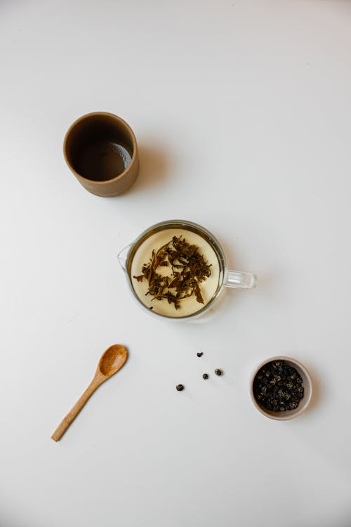 お茶, カップ, スプーンの無料の写真素材