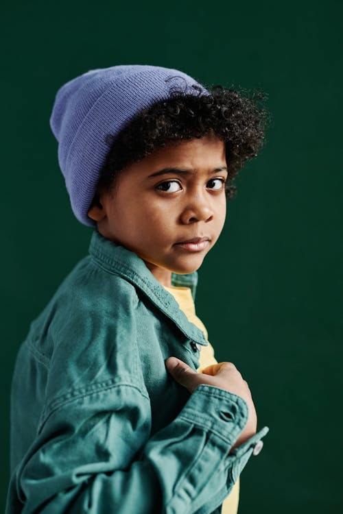 A Boy Wearing Beanie Hat 