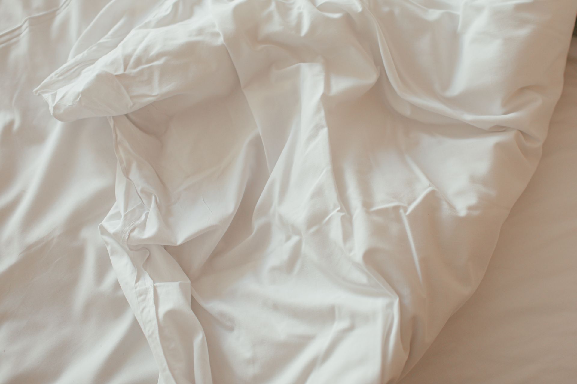 Overhead Shot of a White Blanket