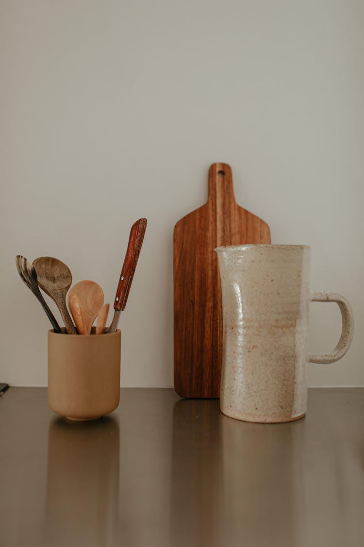 Kitchen Utensils Standing On Table