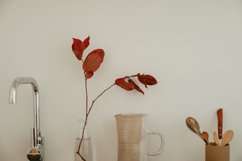 Close-Up Shot of Interior Decoration on White Background