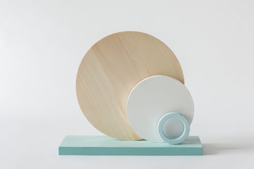 Abstract Wood Decoration Made of Circle Shapes