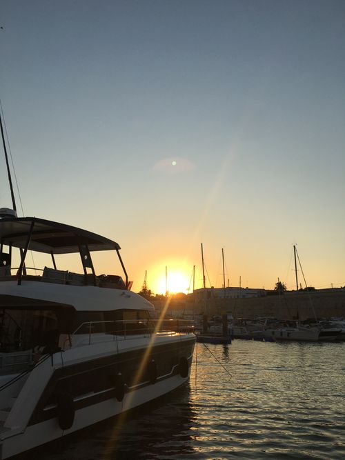Free stock photo of golden sunset, motor boat, port Stock Photo