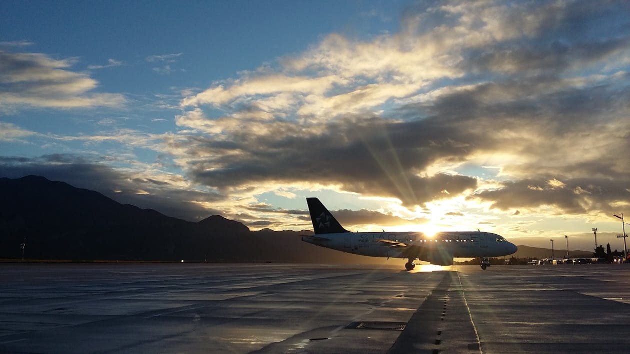  An airplane on the runway