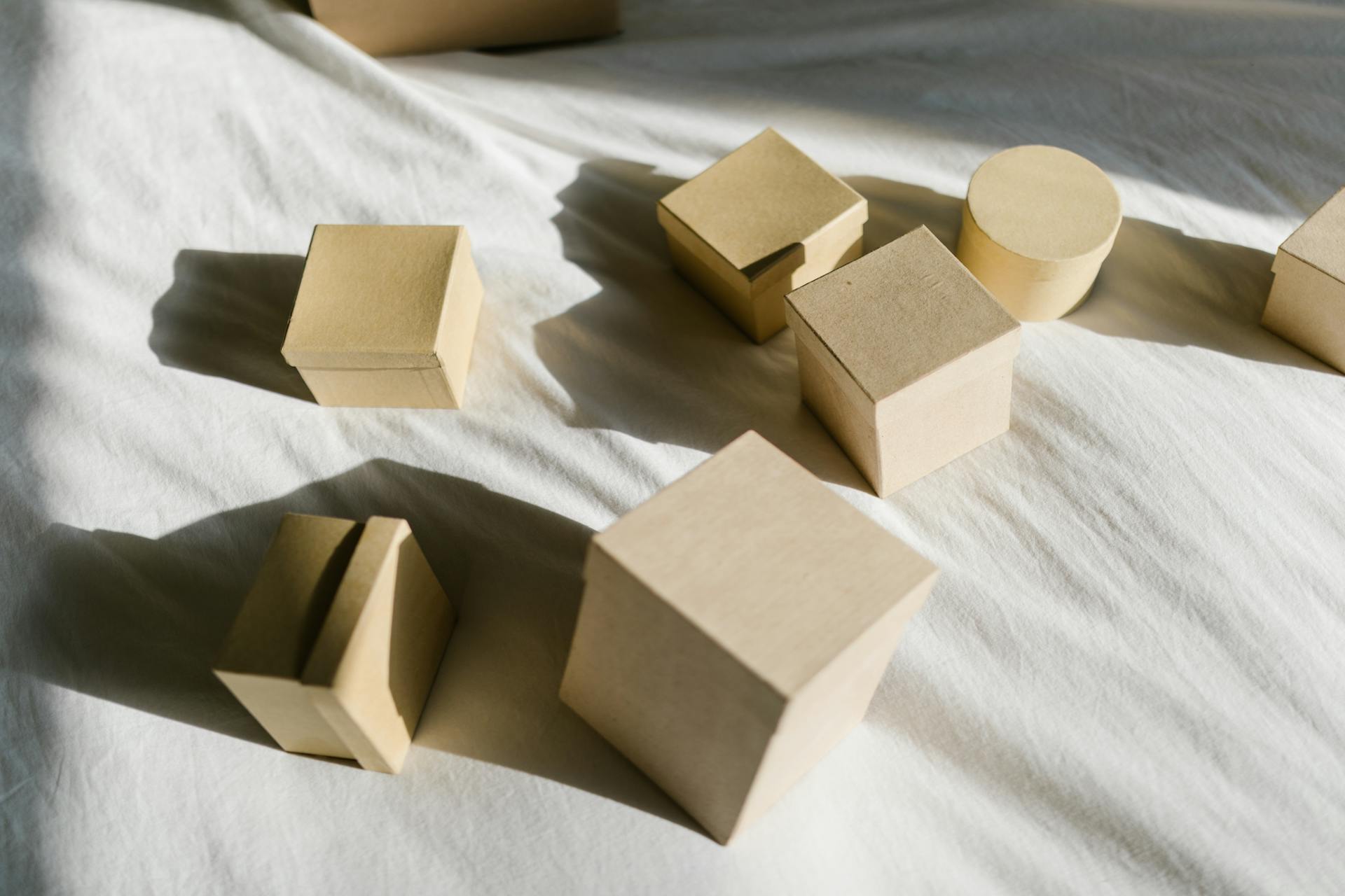 Cardboard Boxes on the Bed