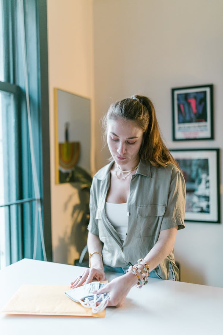 Woman Packing Face Masks