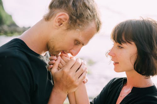 Close-Up Shot of a Romantic Couple