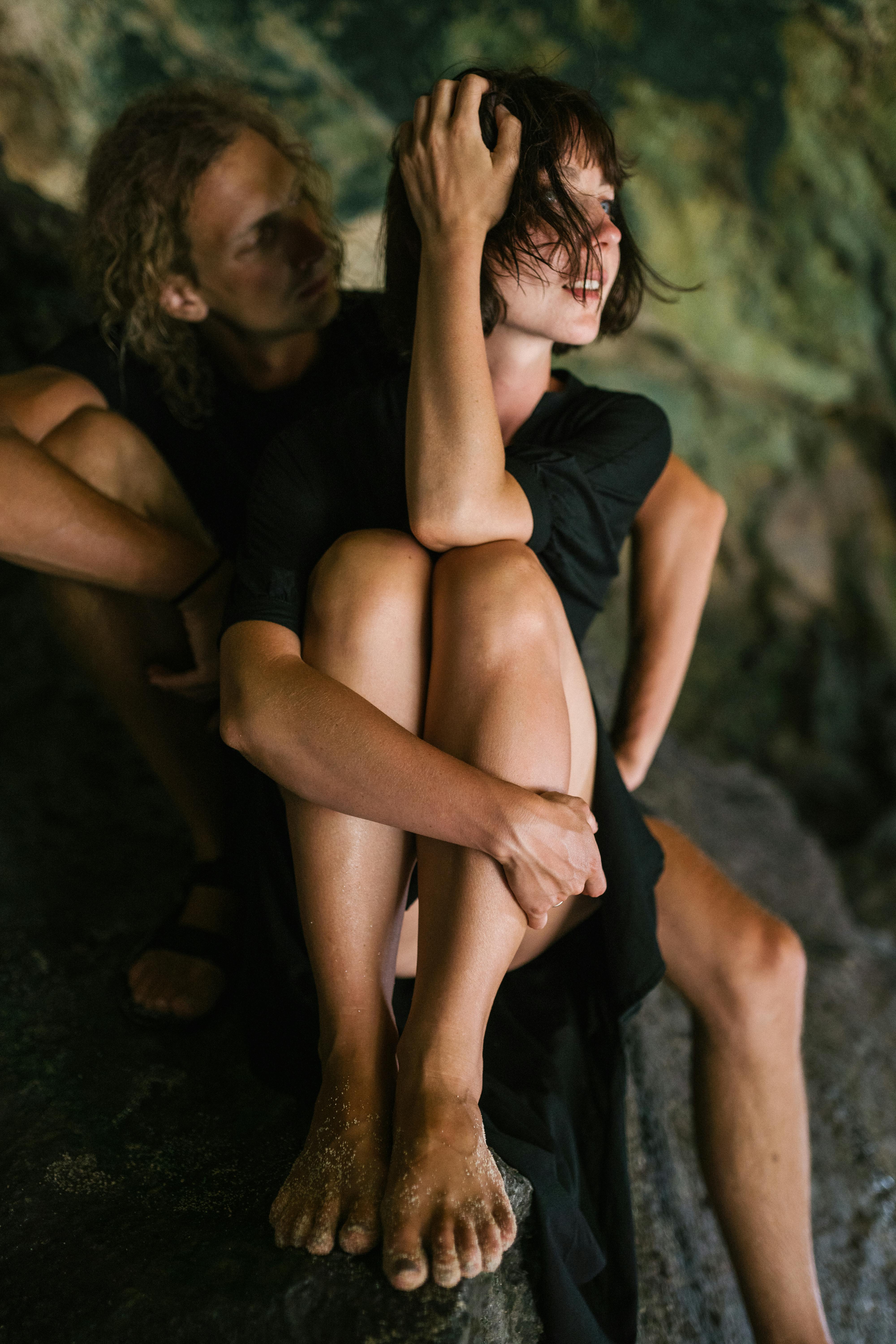 a romantic couple on the beach